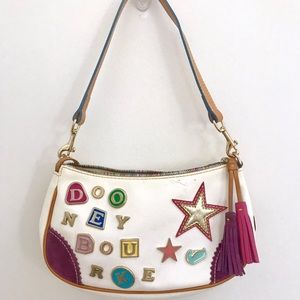 Retro Dooney&Bourke White Leather Charm Purse
